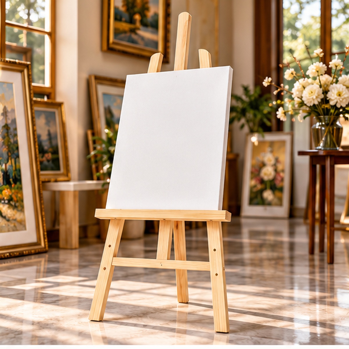 Giá vẽ gỗ 90cm dùng để trưng bày tranh