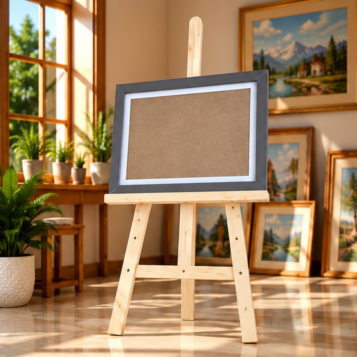 Giá vẽ gỗ 130cm dùng để trưng bày tranh