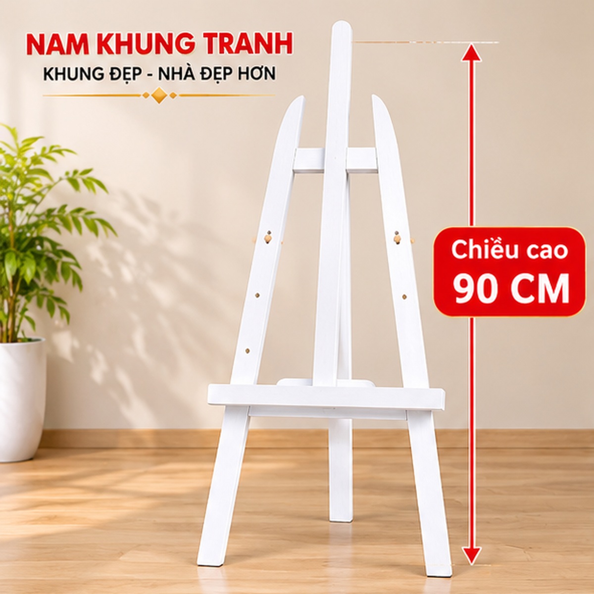 Giá vẽ tranh sơn trắng 90cm của Nam Khung Tranh
