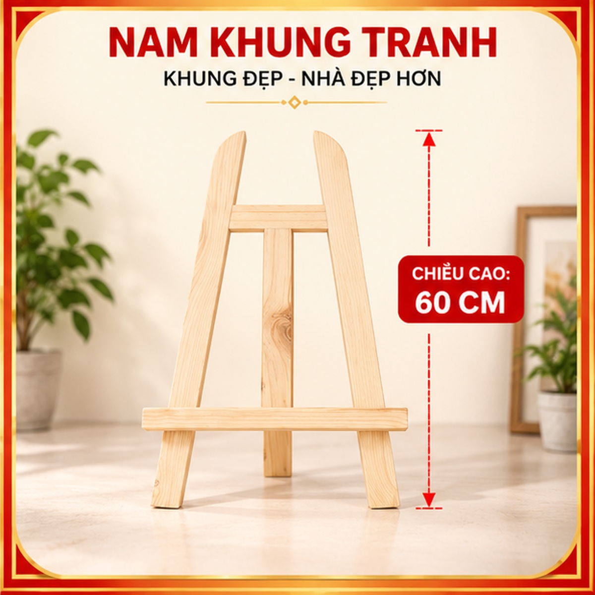 Giá vẽ tranh bằng gỗ cao 60cm
