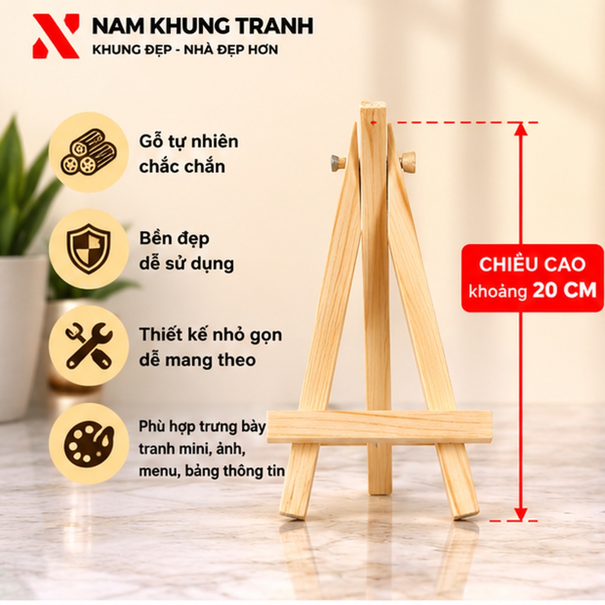 Giá vẽ tranh nhí cao 20cm của Nam Khung Tranh
