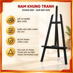 Giá vẽ tranh sơn đen cao 130cm
