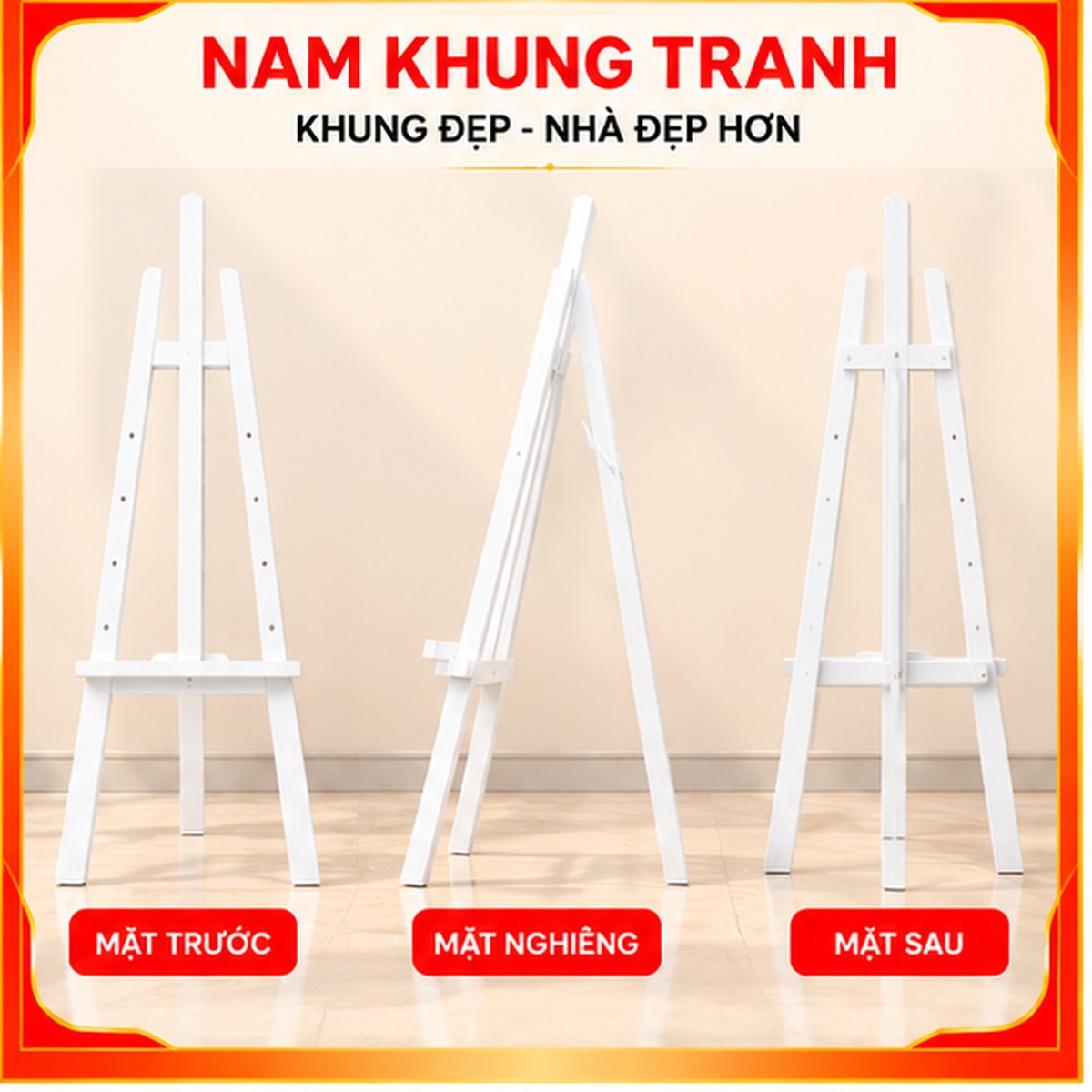 Giá vẽ tranh sơn trắng cao 150cm